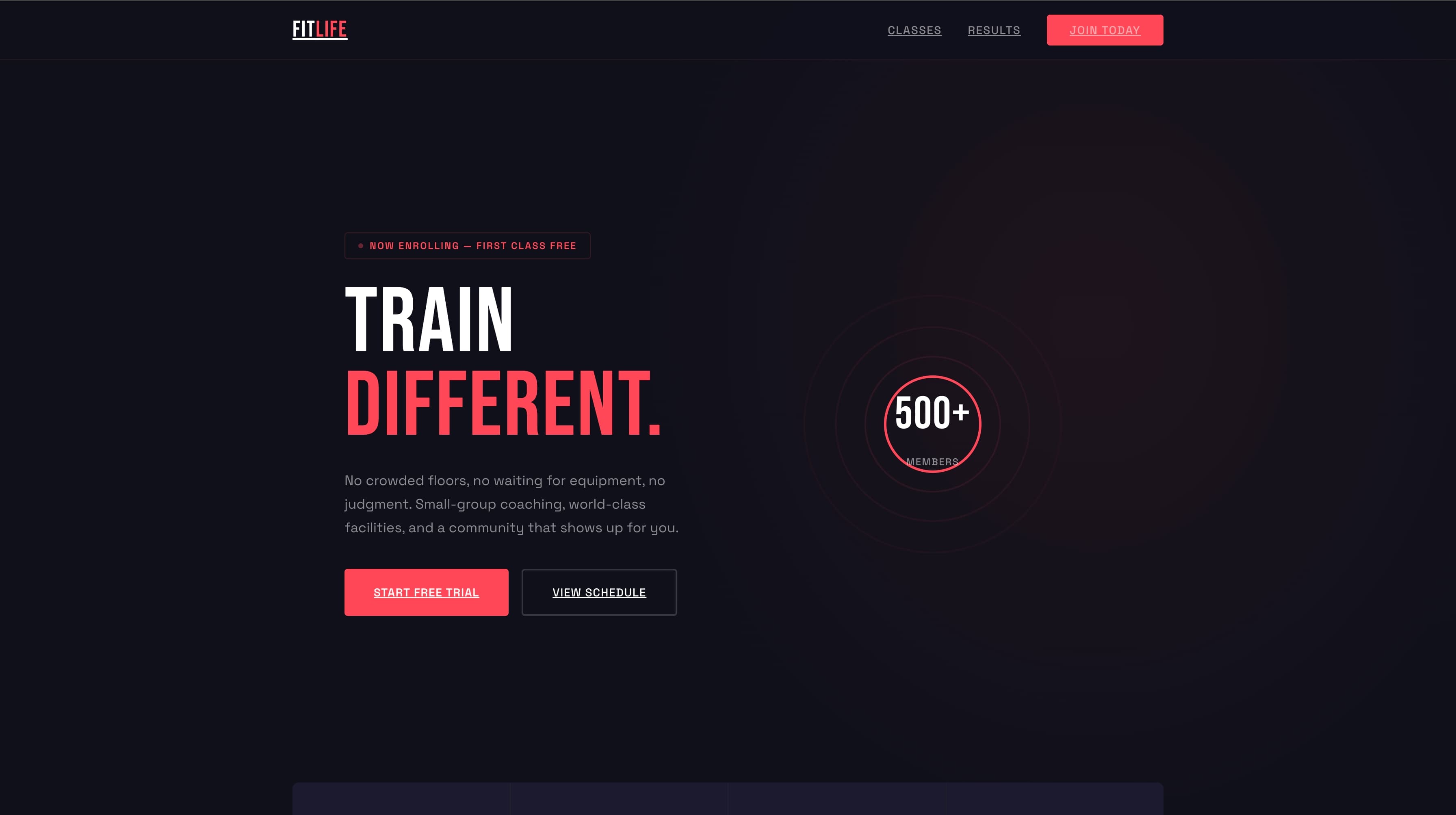 FitLife Gym Redesign after redesign